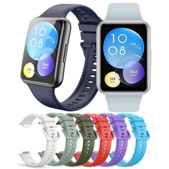 Pack 2 Correas Para Huawei Watch Fit Colores Lisos + Micas