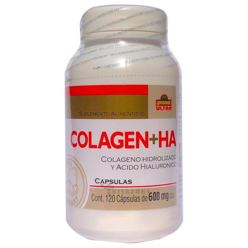Colágeno hidrolizado + Acido Hialurónico 120 cáps Pronat