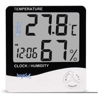 Termometro Ambiente digital Temperatura Humedad Reloj Alarma Calendario  HTC-1