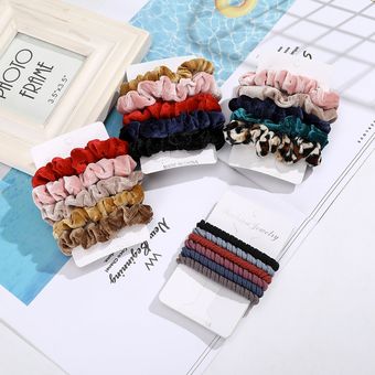 Scrunchies lazo para el pelo cinta mujeres pelo accesorios satén Scrunchies de cola de caballo de regalo hecho a mano Heandband G 6pcs 