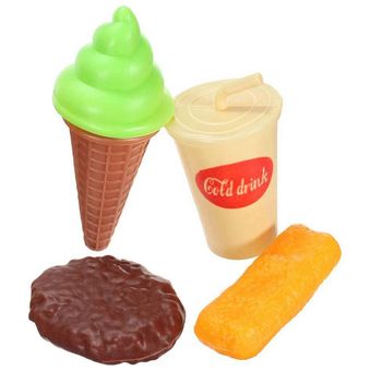 SRIWEN 13pcs Niños Divertidos Plástico Pizza Cola Helado Comida Cocina 