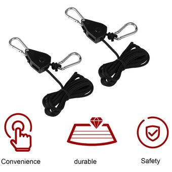 18 8-Pies Rope Ratchet YOYO Reflector ajustable de la cuerda Clip Hanger 150 Lbs 