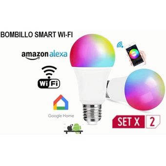 Bombilla inteligente multicolor, WiFi, funciona con Alexa y Google