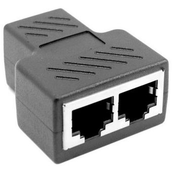 Divisor del adaptador RJ45 1 a 2 Formas de doble femenino puerto CAT5  6 cable Ethernet LAN 