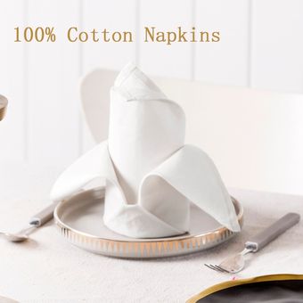 Servilletas de algodón para mesa servilletas de 46x46CM servilletas de tela mesa cena restaurante para fiesta de boda 12 Uds 