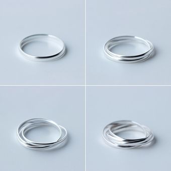 Anillo Cruzado Hueco Multicapa De Geometría Coreana Anillo 