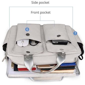 Bolso para ordenador portátil con múltiples bolsillos para hombre y 