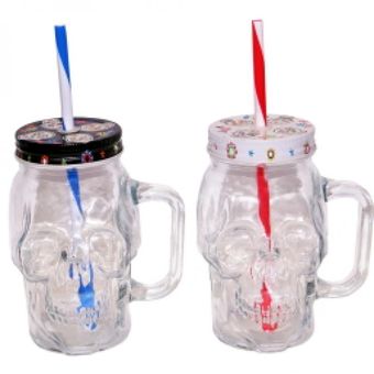 Set 4 Vasos De Vidrio Mason Jar De Vidrio Con Tapa Y Popote