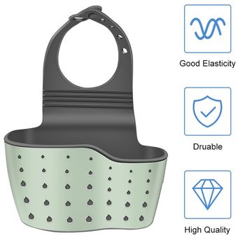 Fregadero de drenaje cesta piscina cocina de lavado esponja bolsa de almacenamiento plataforma hueca ajustable 