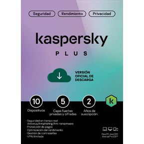 Kaspersky Antivirus Plus 10 dispositivos por 2 años
