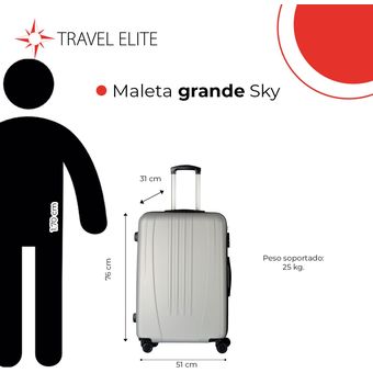 Maleta grande Travel Elite, 28 Pulgadas, con Candado, Medidas: 76 cm x 51  cm x 31 cm, Soporta 25 kg gris Unitalla Travel Elite 28 pulgadas