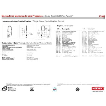 Monomando Para Fregadero Helvex E 305 Cromo Linio Mexico He118hl12drpdlmx