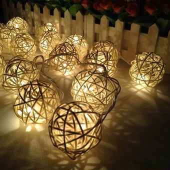 5M bolas de ratán Led de Navidad Cadena de hadas luces decorativas U 