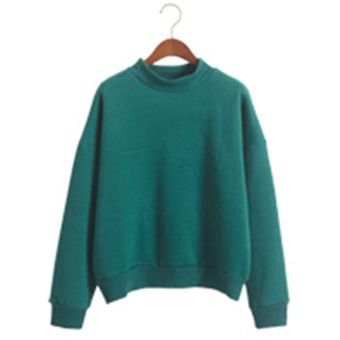 Color de caramelo color sólido más terciopelo pequeño soporte collar suéter suéter hembra 