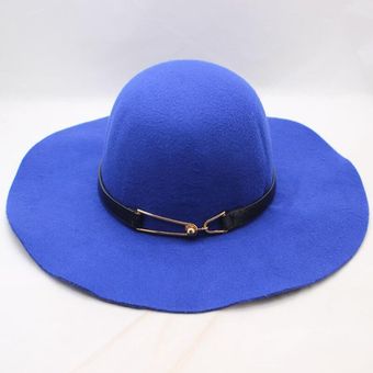 sombrero mujer ala ancha sombrero bombín de fieltro Fedora Floppy Su 