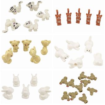 Bloques de bloques de animales de bloqueo con diseño de gato pollo Araña mono Juguetes de bloques de construcción para niños figuras de bloques para montar juguetes para niños HON 