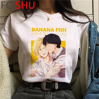 Divertido Japón Anime Banana pescado T camisa de los hombres Manga U.. 