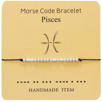 Pulsera De Zodiaco De Código Morse Para Mujer Pulsera De De 