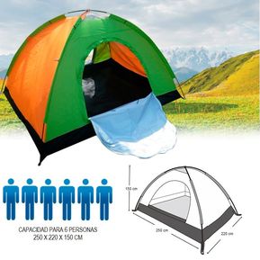 Carpa Camping Picnic Time Para 6 Personas Multicolor Acampar