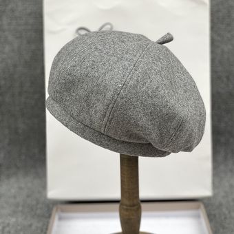 Sombrero de pintor para otoño e invierno Boina de lana para mujer, 