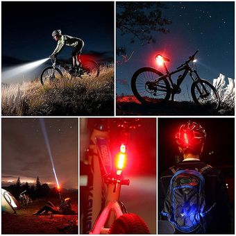 Juego de luces de bicicleta con velocímetro recargable por USB faro 