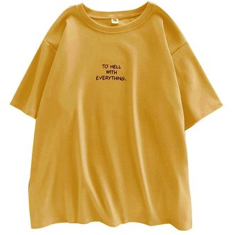Camisetas holgadas de manga corta para mujer elegante combina con todo ropa de talla grande 3XL con letras estampadas estilo coreano Ulzzang Leisure 