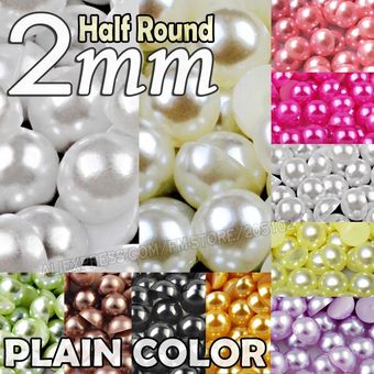 2 Mm 2500 Pcslot Perlas Semicirculares De Color Sólido Abs 
