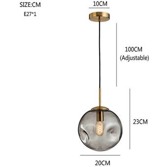 Lámpara de araña de comedor moderna con bola de cristal CLA104-Gris 