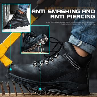 para proteger los dedos de los pies Zapatos de seguridad con punta de acero para hombre botas de trabajo ligeras y transpirables resistentes a perforaciones al aire libre para construcción 