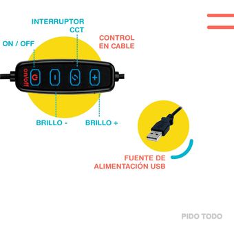 Aro de luz led profesional de 25.4 cm