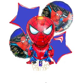 Kit Decoración Fiesta Infantil Spiderman Con Pendón Globos