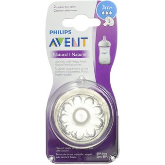  Avent Tetina con forma natural de flujo medio (1 paquete) :  Bebés