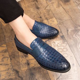 Azul mocasines masculinos de marca de lujo zapatos 