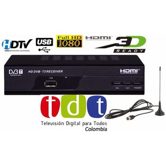 TDT Full HD Decodificador + Antena + Cable HDMI + RCA + Control
