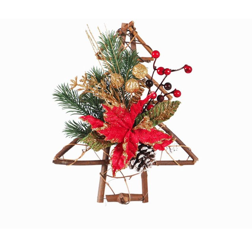 Puerta de navidad colgando navidad de madera árbol de navidad decoración de la pared colgando