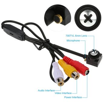 Cable de micrófono oculto espía audio del micrófono para la cámara de  vigilancia DVR de la seguridad del CCTV