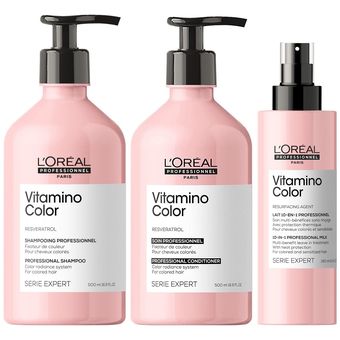 Shampoo 500ml + Acondicionador + Spray 10 En 1 LOreal Vitamino Color |  Linio Perú - LO994HB0XZ9KULPE