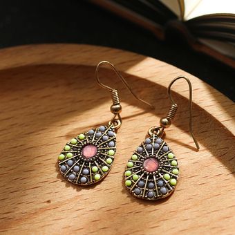 Pendientes Retro Nacionales Pendientes Femeninos De Gotas De 