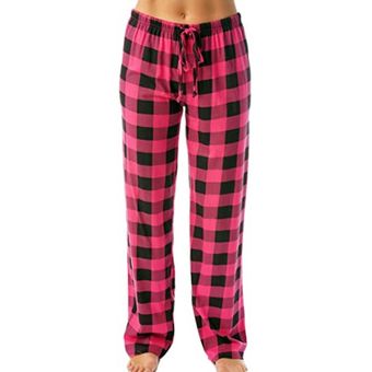 Plaid Pajama Pantalones de dormir Ropa de dormir Señoras Pantalones casuales Cómodos Pijamas 