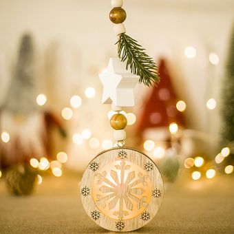 Decoraciones de Navidad colgante de madera con los ornamentos de Navidad colgante de luz Árbol 