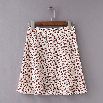 falda informal con est Minifalda bohemia de cintura alta para mujer 
