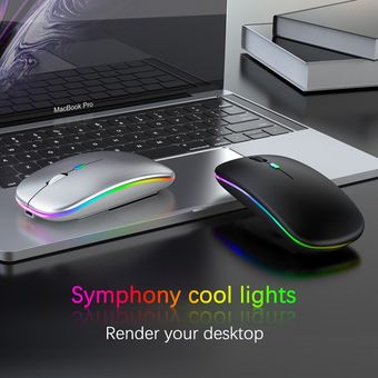 Mouse RGB recargable BT5.2 para Ratón inalámbrico Bluetooth con USB 