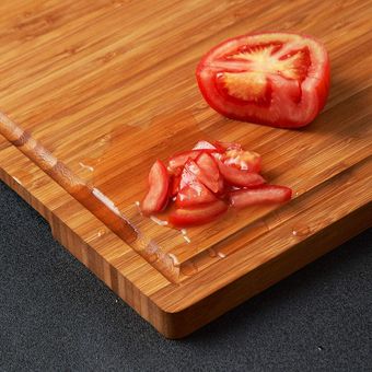 Tabla de cortar grande de madera para cocina, tablas de cortar de bambú  para cocina con ranura profunda para jugos, tablas de cortar de madera