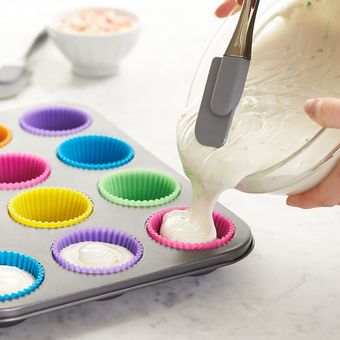 Muffins y muffins de silicona reutilizables para hornear 