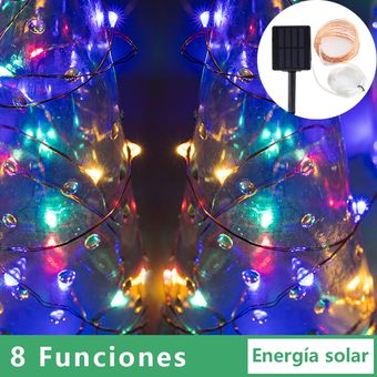 22M 200Leds Serie Luces Solar Fiesta Boda Navidad Multicolor 