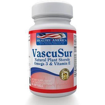 Vascusur Omega 3 Vitamina E 60 Softgels Healthy America