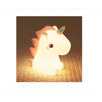 Luz de noche de unicornio para lámpara de niños, lámpara linda de luz de  noche para niños de 7 colores, luz de noche de bebé recargable de silicona