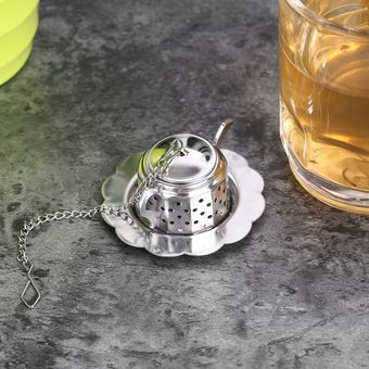 Bandeja Acero inoxidable tetera de té Infuser especias Tamiz bebida a base de plantas Filtro 