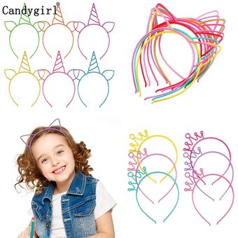 corona de Pascua banda plástica para cabello 1 unidad accesorios para el cabello regalo Diadema con orejas de gato para niñas y bebés 