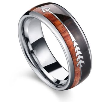 Anillo De Acero Inoxidable De Carburo De Tungsteno De Lujo 8 